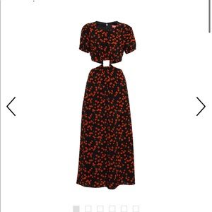 Staud Calypso Floral Print Cutout Maxi Dress